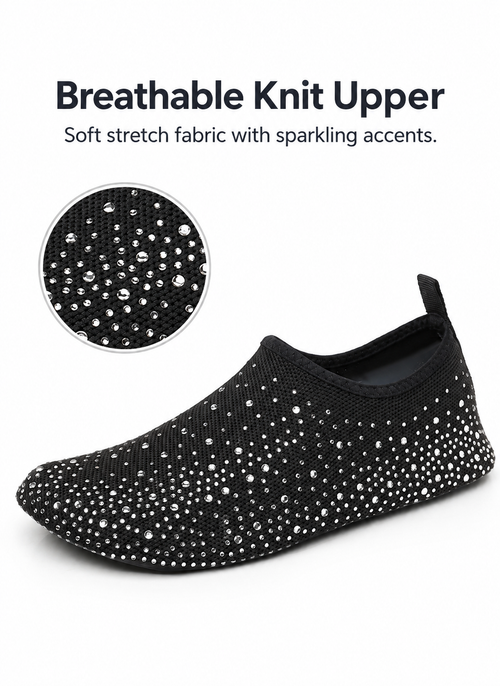 Women's Barefoot Shoes Back to School Diamond Knit Slip-On House Slippers for Indoor Outdoor Walking, Lightweight Travel Shoes, Quick-Dry Water Shoes for Yoga, Beach & Vacation#sohochic